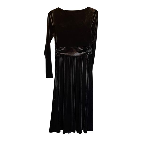 NWT Boden Abigail Velvet Midi Dress Black Long Sleeve Witchy Office Holiday 6 - Picture 2 of 7